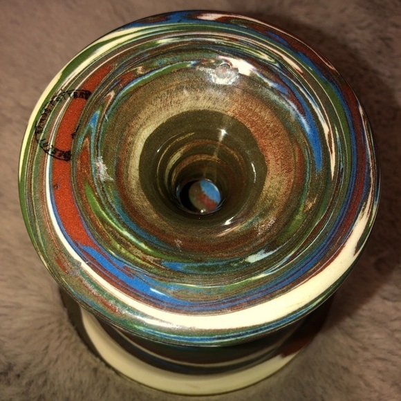 VTG Desert Sands Pottery Footed Bowl Dish Swirled Earth Tone Colours Mid Century - Picture 3 of 6